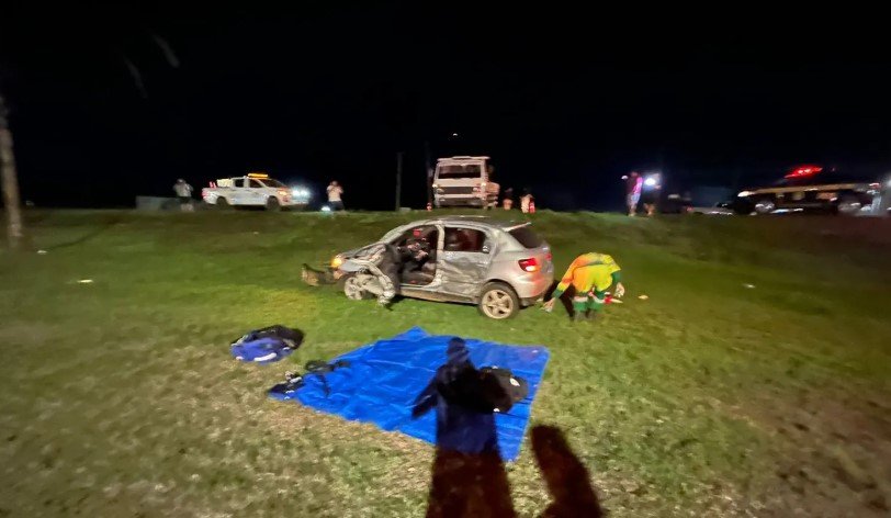 Morre homem que teve carro atingido por caminhão na BR-163, no perímetro urbano de Lucas do Rio Verde