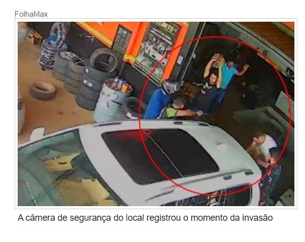 Vídeo mostra assaltantes armados invadindo oficina em MT