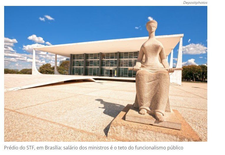 Projeto prevê reajuste de 18% em subsídio de ministros do STF