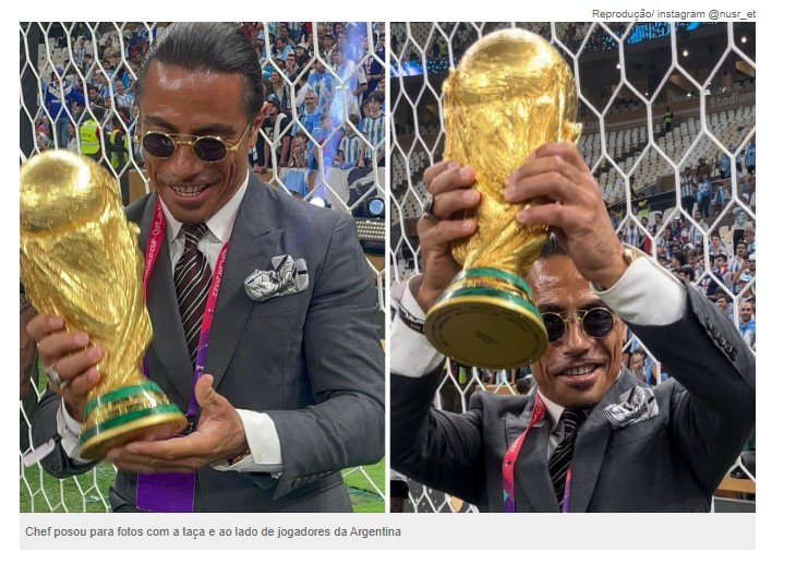 Fifa investiga acesso indevido de chef do bife de ouro à taça da Copa do Mundo