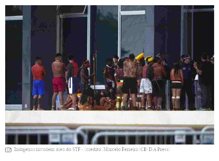 Indígenas se aproximam do STF e exigem contato com cacique preso pela PF