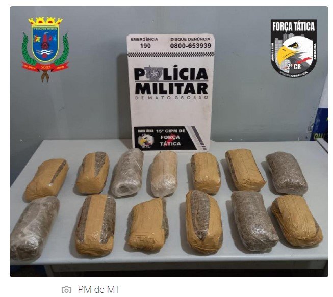 Força Tática apreende 13 tabletes de maconha e prende suspeito por tráfico