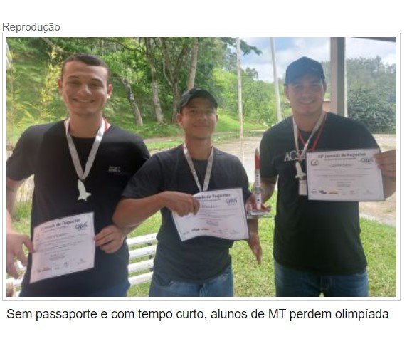 Sem passaporte e com tempo curto, alunos de MT perdem olimpíada