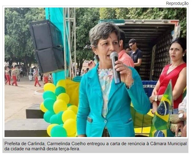 Prefeita de Carlinda/MT cumpre promessa e renuncia ao cargo em protesto contra Lula