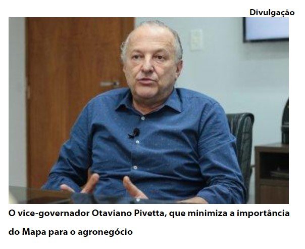 Bolsonarista, vice diz que agronegócio não depende do ministro Fávaro