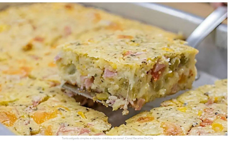 Torta salgada simples e rápida, faça essa delícia para o lanche da tarde, veja