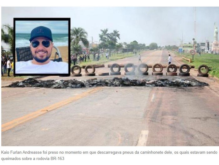 Agrônomo suspeito de atear fogo em rodovia de MT durante bloqueio tem prisão preventiva decretada
