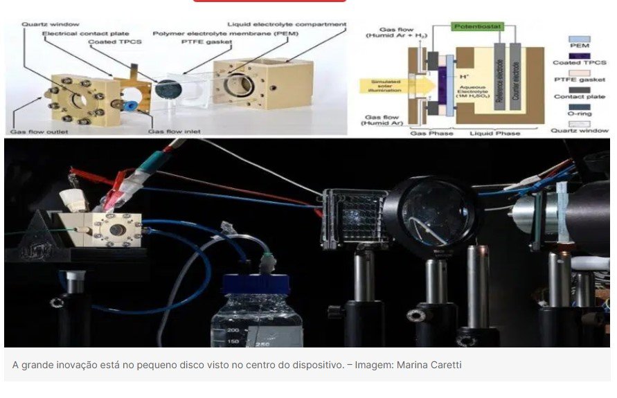 Cientistas criam método inédito capaz de produzir hidrogênio utilizando água e energia solar