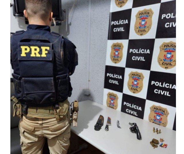 Em Nova Santa Helena-MT, PRF apreende condutor por porte ilegal de arma de fogo