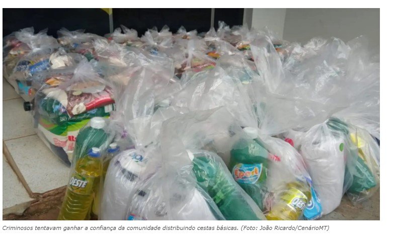 Traficantes distribuíam cestas básicas para ganhar confiança popular em bairro de Lucas do Rio Verde