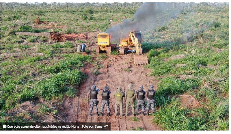 Sema e Força Tática apreendem oito tratores em operação no Norte de Mato Grosso