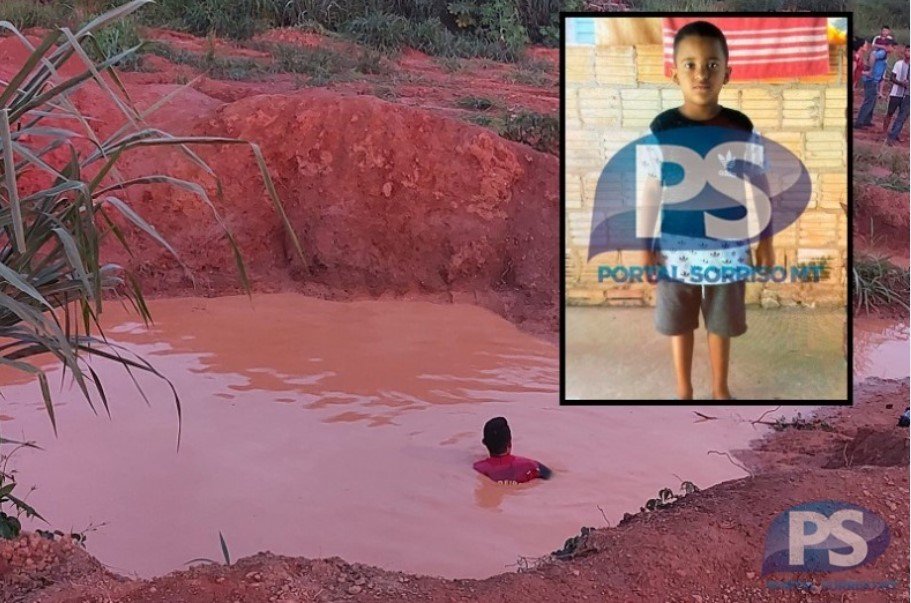 Criança de 08 anos morre afogada em buraco alagado em cidade do interior de MT.