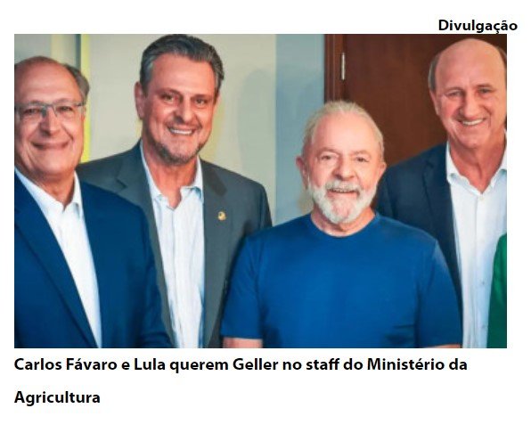 Destino de Geller deve ser a Secretaria Nacional de Política Agrícola