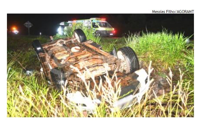 Carro com pai e filho capota em rodovia; homem morre na hora