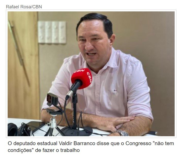 Barranco critica CPI no Congresso Nacional: 'Objetivo é atrapalhar'