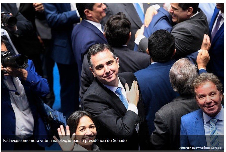 Rodrigo Pacheco vence eleição e continuará no comando do Senado Fonte: Agência Senado