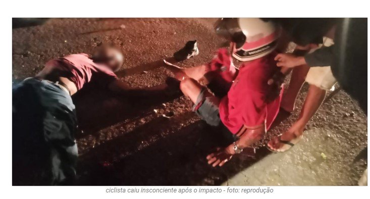Ciclista fica em estado grave após ser atingido por moto em Sinop. (Fotos)
