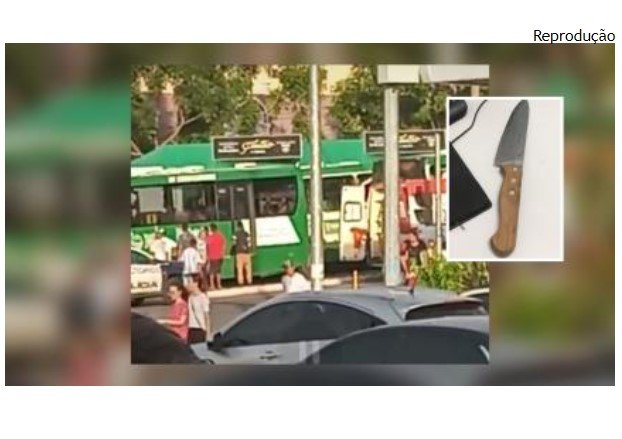 Motorista esfaqueia colega de trabalho dentro de ônibus em Cuiabá