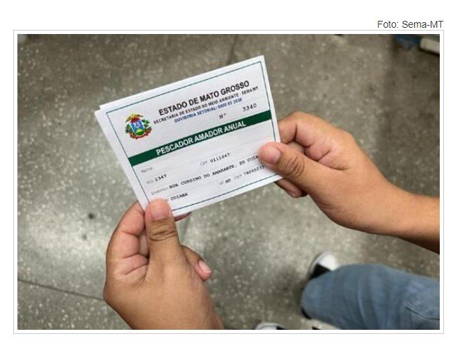 Sema-MT emite carteira de pesca amadora ou esportiva pela internet