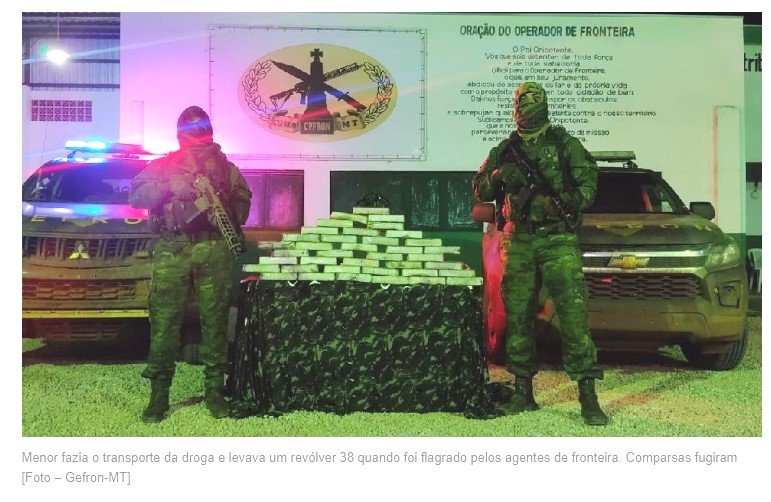 Adolescente morre baleado em confronto e Gefron apreende carga de cocaína avaliada em R$ 2,8 milhões