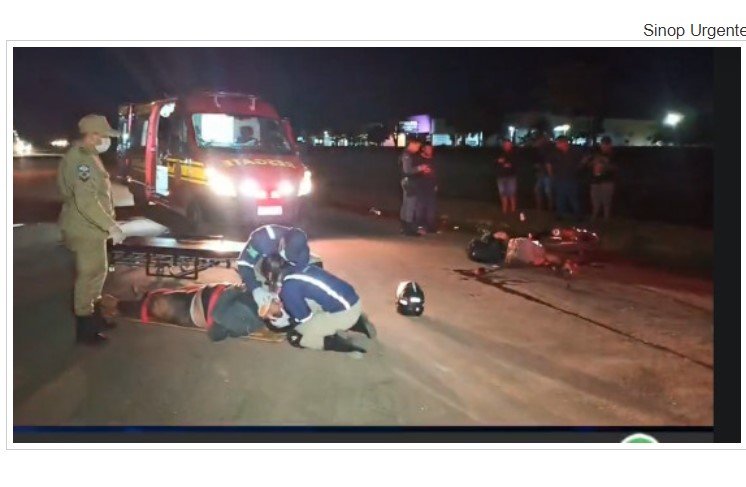 Motociclista morre e mulher fica gravemente ferida em colisão com caminhonete no interior