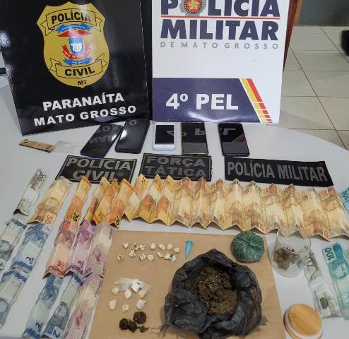 PJC prende três pessoas por tráfico de drogas durante operação em Paranaíta.