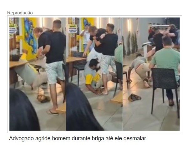 Vídeo flagra advogado dando socos e chutes homem em bar
