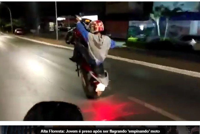 Alta Floresta: Jovem é preso após ser flagrando ‘empinando’ moto
