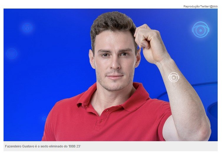 ‘BBB 23’: Gustavo é o sexto eliminado com 71,78% dos votos