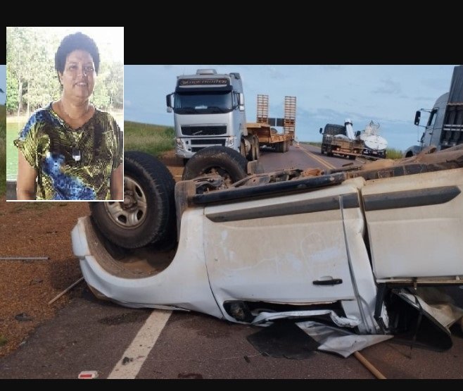 EM COLÍDER: Mulher de 54 anos, moradora de Alta Floresta, que foi arremessada de caminhonete em acidente na MT-320 acabou falecendo.