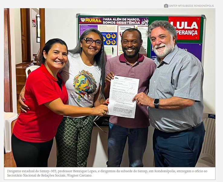 Sintep-MT protocola ofício junto à Presidência da República pelo fim do confisco das aposentadorias