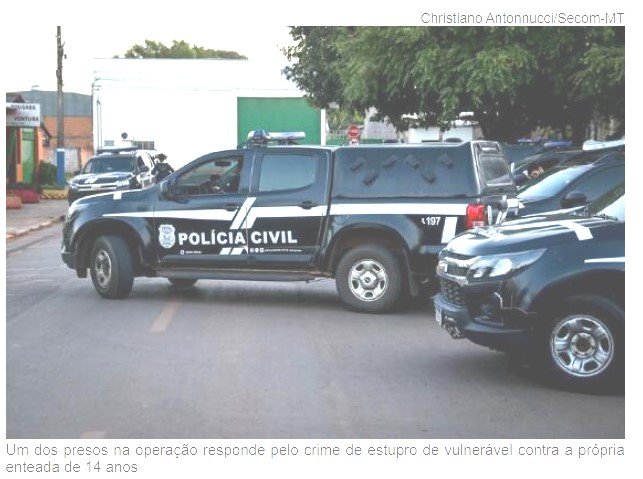 Acusados de estupro são presos em MT durante Operação