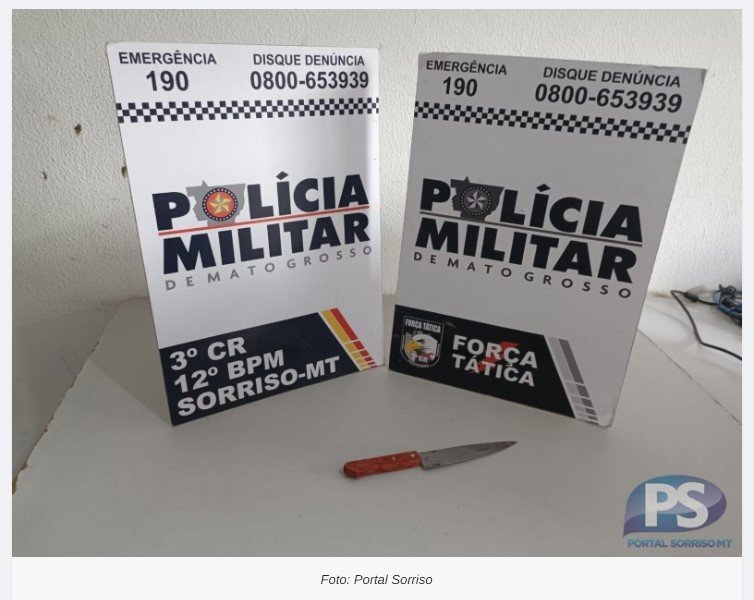 Homem é esfaqueado pela esposa em cidade de MT