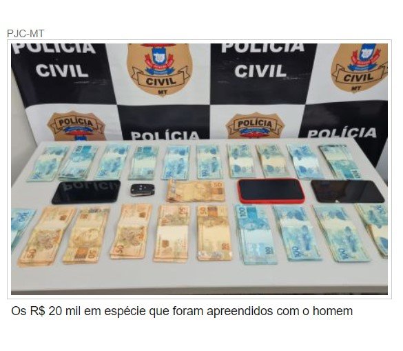 Golpista é preso pela segunda vez, com R$ 20 mil em espécie
