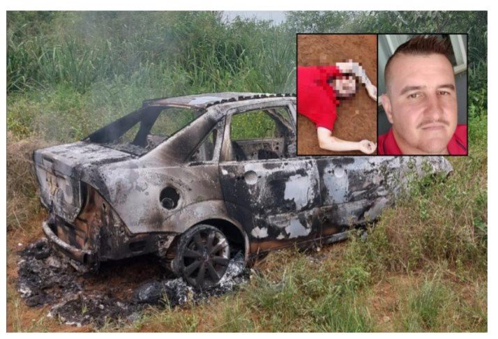 Homem é executado a tiros em estrada vicinal em MT; vítima teve carro incendiado