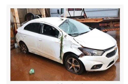 Durante forte chuva carro com vereadores de Cláudia capota na Br-163