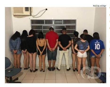 Dez jovens são detidos por posse e uso de drogas em festa