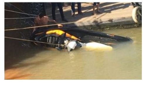 Moto aquática 'explode' no rio Teles Pires e mulher fica ferida na boca