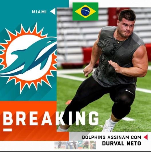 Cuiabano jogará futebol americano na pré-temporada do Miami Dolphins