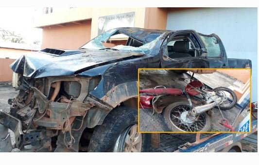 Acidente entre caminhonete e moto deixa um ferido em Alta Floresta
