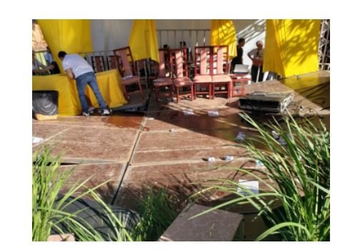 Palco com prefeito e outras autoridades cai durante evento de aniversário de município em MT