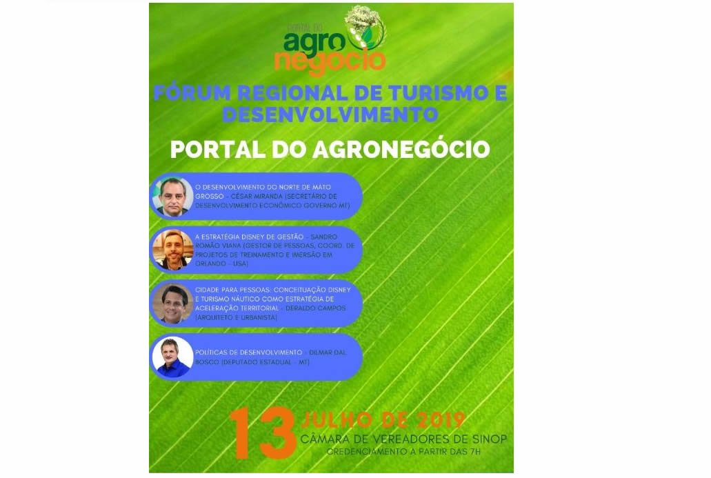 Sinop sediará I Fórum de Turismo e Desenvolvimento do Portal do Agronegócio