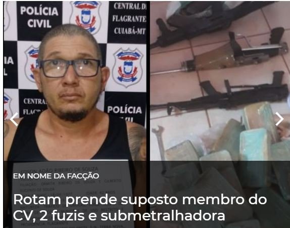 Rotam prende suposto membro do CV, 2 fuzis e submetralhadora