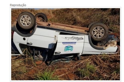 Cinco professores ficam feridos após carro capotar em rodovia