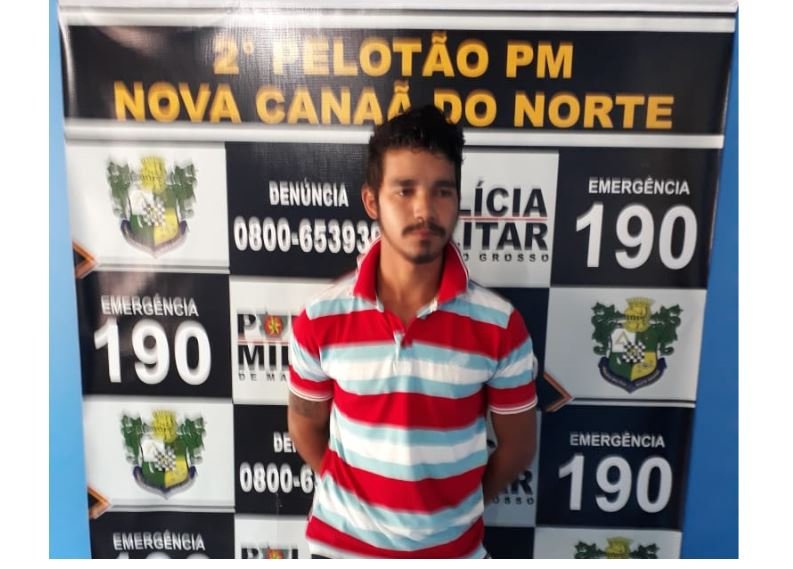 PM de Nova Canaã prende jovem por estupro de menor vulnerável.