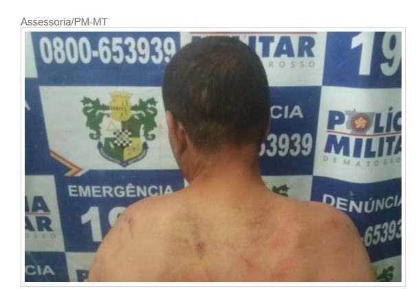 Homem esfaqueia esposa, morde seio de enteada e é preso