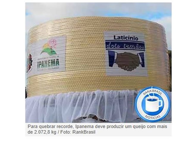 Ipanema promete quebrar mais uma vez recorde com queijo gigante