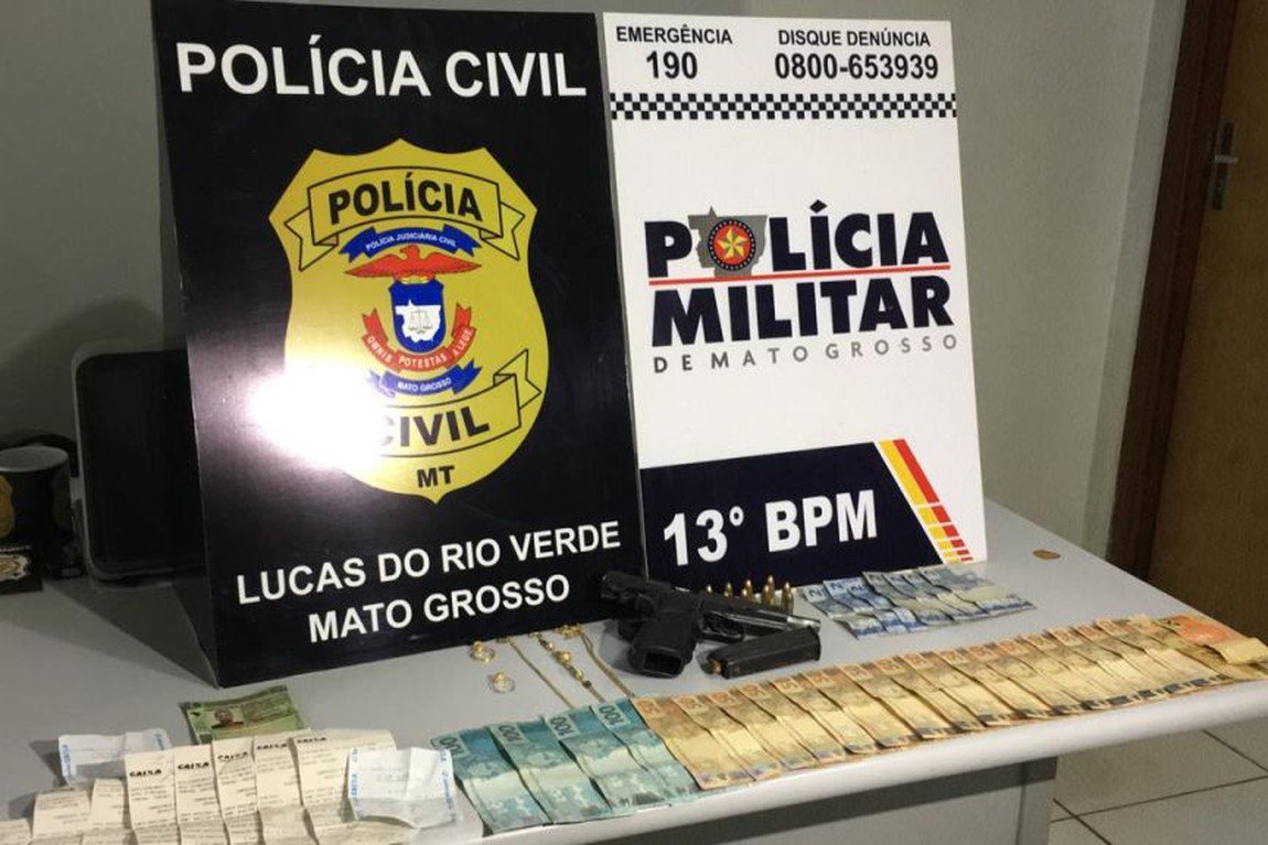 Polícia apreende pistola e suspeito é detido em Lucas do Rio Verde