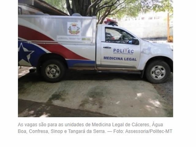 Governo publica edital para contratar 5 médicos legistas com salário de R$ 13,7 mil em MT