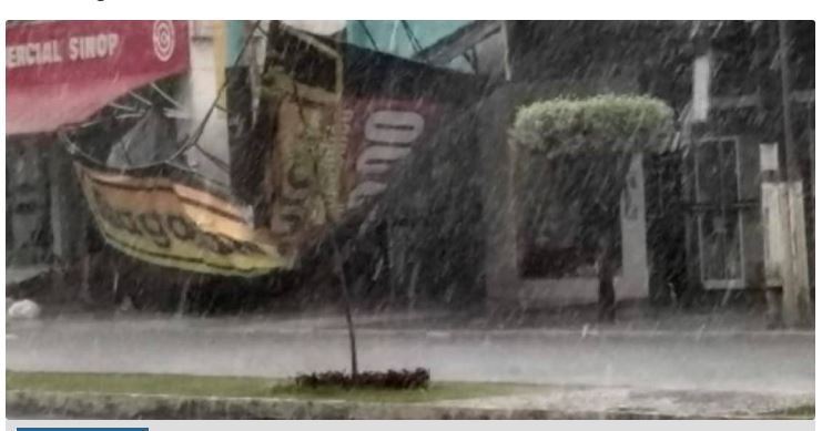 TEMPORAL Tempestade atinge cidade de MT neste domingo e causa estragos
